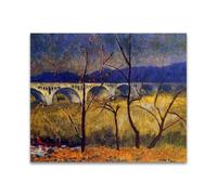 RYLJCZ Reproduction de peintures à l'huile de Paul Sérusier- The Aqueduct- Paysage vintage- Toile murale pour la maison et le bureau 70x85cm(27.6x33.4in) Sans cadre
