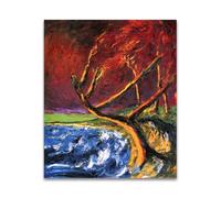 RYLJCZ Tableaux abstraits célèbres. Affiches et reproductions Emil Nolde (Tree on the Beach).Reproduction sur toile. Tableau décoratif pour le salon.(40x50cm(15.8x19.7in)/sans cadre)