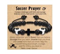 RYMAUP Cadeaux de Football Garçons, Cadeaux de Football, Bracelet de Football en Pierre Naturelle pour Fils Adolescents Petits-Fils Neveux Frères Diplôme 5-12 Ans Garçons