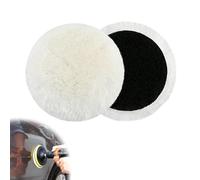 RYMAUP Lot de 2 embouts de polissage compatibles avec ponceuse excentrique Bosch, 125 mm en laine d'agneau, tampons de polissage pour voiture