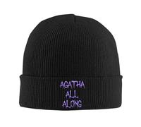 RYMHSKYBC Agatha All Along Logo Harkness Chapeau tricoté Tuque Automne-Hiver Chapeau Chaud Unisex Street Movie de Rue Casquette Sorcière Hommes Cadeau d’Anniversaire