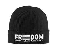 RYMHSKYBC Charlie Kirk Drapeau américain tricoté Bonnet d’Automne Hiver Skullies Tuques Bonnets Chauds Hommes Femmes Acrylique Décontractée Bonnet décontractée