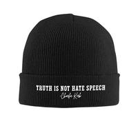 RYMHSKYBC Citation de Charlie Kirk : Vérité Bonnet tricoté Femmes Hommes Skullies Tuques Automne Hiver Casques décontractés Parole en Acrylique RIP Casquette commémorative Chaude