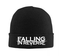 RYMHSKYBC Falling in Reverse Logo Bonnet tricoté Tuques pour Hommes Chapeaux d’Automne Hiver Bannière Acrylique Bonnets au Crochet