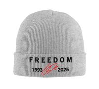 RYMHSKYBC Freedom Red Signature Charlie Kirk Chapeau tricoté pour Hommes Bonnet d’Automne, Hiver Casquette décontractée en Acrylique 1993-2025