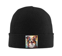 RYMHSKYBC Un Chef-d’œuvre Papillon Dog Chapeaux tricotés Tuques Chauds d’Hiver Casquette Unissex Bonnets en Tricot Mode