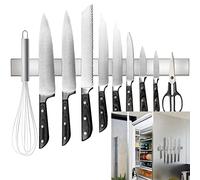 Rymmzone Porte-couteaux magnétique double face pour réfrigérateur, 43,2 cm, en acier inoxydable SUS304 de qualité supérieure, peut être utilisé comme support à couteaux, porte-outils, etc