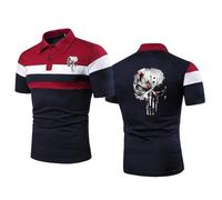 RYNDEX Po.lo Homme Pun.ish-er, Golf Po.lo Confortable Respirable, Sweat Décontracté, Manches(Blue,M)