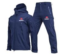 RYNDEX Uniforme Militaire MAS-SEY Fer-GUSON, Chemise et Pantalon, Militaire pour Hommes avec Poches(Blue,M)