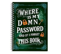 RynoPulse Carnet de mots de passe amusant, carnet à spirales, carnet léger avec pages d'index intelligentes, livre pratique de conservation de mots de passe, pour la famille, les personnes âgées, les