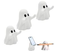 RynoPulse Joli porte-stylo fantôme d'Halloween, statue effrayante en résine, support à crayons d'Halloween amusant pour bureau, organisateur de crayons fantôme, joli support de pinceaux parfait pour