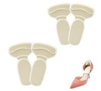 RynoPulse Lot de 2 paires de coussinets de talon, inserts adhésifs en maille pour talon, antidérapants, réducteurs de taille de bottes pour homme et femme, talons hauts, baskets (couleur chair)