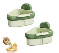 RynoPulse Lot de 2 passoires d'angle pour évier à ventouse, panier à ventouse pour déchets alimentaires, récupérateur de déchets alimentaires anti-encrassement, support de rangement triangulaire avec
