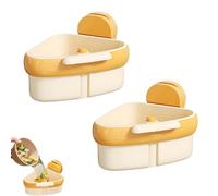 RynoPulse Lot de 2 passoires d'angle pour évier à ventouse, panier à ventouse pour déchets alimentaires, récupérateur de déchets alimentaires anti-obstruction de type poussoir, support de rangement