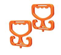 RynoPulse Lot de 2 porte-sacs multi-usages robustes avec poignée anti-étranglement, prise en main confortable pour transporter des seaux d'épicerie, Orange, 10CM