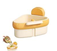 RynoPulse Passoire d'angle pour évier - Panier à ventouse pour déchets alimentaires - Anti-encrassement - Support de rangement triangulaire avec trou de drainage (jaune)