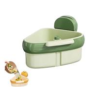RynoPulse Passoire d'angle pour évier - Support d'angle à ventouse pour déchets alimentaires - Anti-encrassement - Support de rangement triangulaire avec trou de drainage (vert)