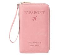 RynoPulse Porte-Passeport RFID Multifonction, éTui pour Passeport pour Hommes Et Femmes, Housse en Cuir Mince pour Cartes De CréDit, Billets Et EspèCes (A)