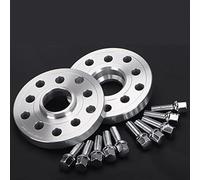 Rynplex 2 pièces 15/15/20mm PCD 5x10 0/5x112 CB 57.1mm, combinaison de joint d'adaptateur d'entretoise roue forgée, for VW Kit de cale d'espacement de roue de voiture(BLACK 2pcs 12mm Silver)