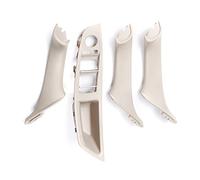 Rynplex 4 pièces/ensemble panneau de cadre de bouton de commutation de lève-vitre de poignée d'accoudoir de porte intérieure de voiture, for BMW, for F10 F11 F18 série 5 2010-2017(Off-white)