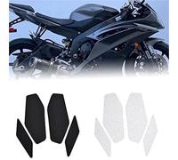 Rynplex Autocollant de protection antidérapant latéral for réservoir carburant, compatible avec YZF-R6 2008 2009 2010 2011 2012 2013 2014 2015 2016 Tapis antidérapant pour moto(BLACK Clear with LOGO)