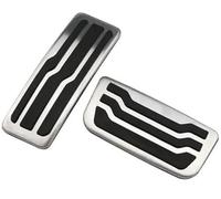 Rynplex Couvercle de pédale frein voiture, for Ford, Everest Ranger 2015-2021 MT AT, accessoires pédales en acier inoxydable, accélérateur Kit de protection pour pédales de voiture(BLACK AT pedal)