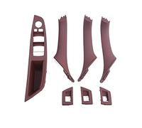 Rynplex Ensemble de poignées de traction for panneau de commande de fenêtre, accoudoir de porte intérieure, for BMW, for série 5 F10 F11 F18 520i 523i 525i 528i 535i(Red Brown LHD 7PCS)