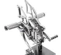 Rynplex for, YZF R3 MT03 2014 2020 2019 2018 2017 2016 Repose-pieds de moto en alliage d'aluminium CNC Pédale arrière Ensemble Pédale de moto(Silver)
