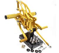Rynplex for, YZF R3 MT03 2014 2020 2019 2018 2017 2016 Repose-pieds de moto en alliage d'aluminium CNC Pédale arrière Ensemble Pédale de moto(Gold)