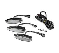 Rynplex Kit d'éclairage de calandre avant à lentille fumée ambre, coque noire, lampe signalisation couleur jaune, for TOYOTA, 4Runner 2014 - 2020, 3 pièces Témoin lumineux de voiture