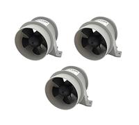 Rynplex Lot de 3 Ventilateurs Silencieux 12 V pour Marine, résistant | à l'eau, débit d'air élevé, 4 pouces