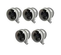 Rynplex Lot de 5 Ventilateurs Silencieux 12 V pour Marine, résistants | à l'eau, débit d'air élevé, 4 pouces