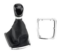 Rynplex Pommeau de levier vitesse avec couvercle anti-poussière, poignée, for Ford, for Focus, 2 MK2 FL C-MAX 2006-2011 MK3 MK4 MK7 Galaxy Pommeau de levier de vitesse(6 Speed-Black-A)
