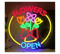 Rynzo lumières néon de fête Néon Enseignes lumineuses Decor Enseigne Lumineuse Flowers Open À Intensité Variable Pour La Maison