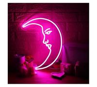 Rynzo lumières néon de fête Néon Enseignes lumineuses Decor Enseigne Lumineuse Lune Souriante,Un Bar Ou Fête 22cmx30cm