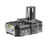 Ryobi - 1 Batterie 18 V One+ 1,5 Ah Lithium-ION, Indicateur Charge 4 LED, Antichocs, Compatible avec Tous Les Outils 18V One+ et 100% Rétro-Compatible, Grande Autonomie et Performance, RB18L15 Noir