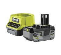 RYOBI - Kit Énergie 18V One+ RC18120-140XG - 1 Batterie 4.0Ah + Chargeur Compact, Grande Autonomie pour travaux Long, Idéal pour Outils Haute Consommation, Compatibilité Totale One+