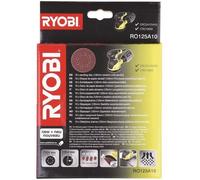 RYOBI - 10 Disques Ponceuse 125mm - RO125A10 - Grains Fins 100-320, Finition Soignée