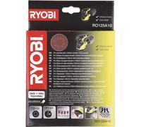 RYOBI - 10 disques diam. 125 mm auto-agrippants pour ponceuse excentrique, grain 100 / 120 / 240 / 320 - RO125A10
