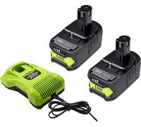 Ryobi 18V Lithium-Ion, capacité 6,0Ah, chargeur inclus, 2 6Ah 1 chargeur