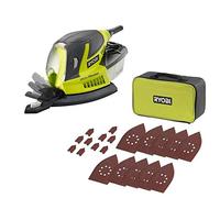 RYOBI - Ponceuse triangulaire 100 W - 12 000 osc/min - 169 x 100 mm - Livrée en sac de transport avec 20 abrasifs - RPS100-SA20