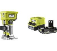RYOBI - Affleureuse à Bois 18V ONE+ - Utilisations Chanfreins, Travaux de Décoration, Finitions & Ajustements - Livrée avec 6 Fraise 6mm et 1 Guide de Parallèle - Revêtement GripZone - R18TR-0
