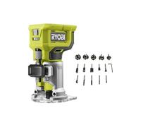 RYOBI - Affleureuse à bois RTR18-0, 18V One+, Coffret 15 fraises panachées RAKRBS15, Queue de diamètre 6mm, Métal, Plongeante