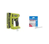 RYOBI - Agrafeuse 18V ONE+ - Chargeur 90 Agrafes, Dos 9,4 mm, Lgr 6,35mm à 14,3mm - Livrée avec Agrafes et Crochet de Maintien - R18ST50-0 & Arrow Boîte de 1250 Agrafes 8 mm pour Agrafeuse T50