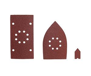 RYOBI Assortiment de 30 Abrasifs SMS30A pour Ponceuse Multifonctions RMS180 | 10 formats rectangulaires en 1/3 feuille, 10 triangles et 10 doigts, recharge des 3 plateaux, décapage puis finition
