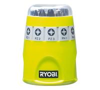 RYOBI - Barillet de 10 accessoires de vissage : 9 embouts PH/PZ/TX et 1 porte-embout - RAK10SD