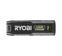 RYOBI Batterie USB Lithium 4V 2,0 Ah compatible avec la gamme USB Lithium et utisable en tant que batterie externe, livrée avec son câble USB-C - RB420