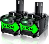 Ryobi Batterie de rechange, 18V Li-Ion, capacité 6,0AH, 2STK 60AH