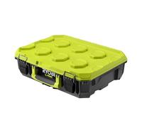 RYOBI Boîte à Outils Compacte LINK IP65 RSL101 Empilable Cloisons Amovibles | Godet organisateur amovible, tri de visserie et d'embouts, fixation murale sur rail, résistance à l'eau et à la poussière
