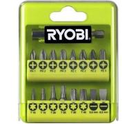 Ryobi - Coffret RAK17SD 17 accessoires de vissage - Embouts Philips, Pozidriv, Plat, Torx - Porte-embouts 60 mm inclus - Compatible perceuse & visseuse - Boîte cristal compacte & pratique